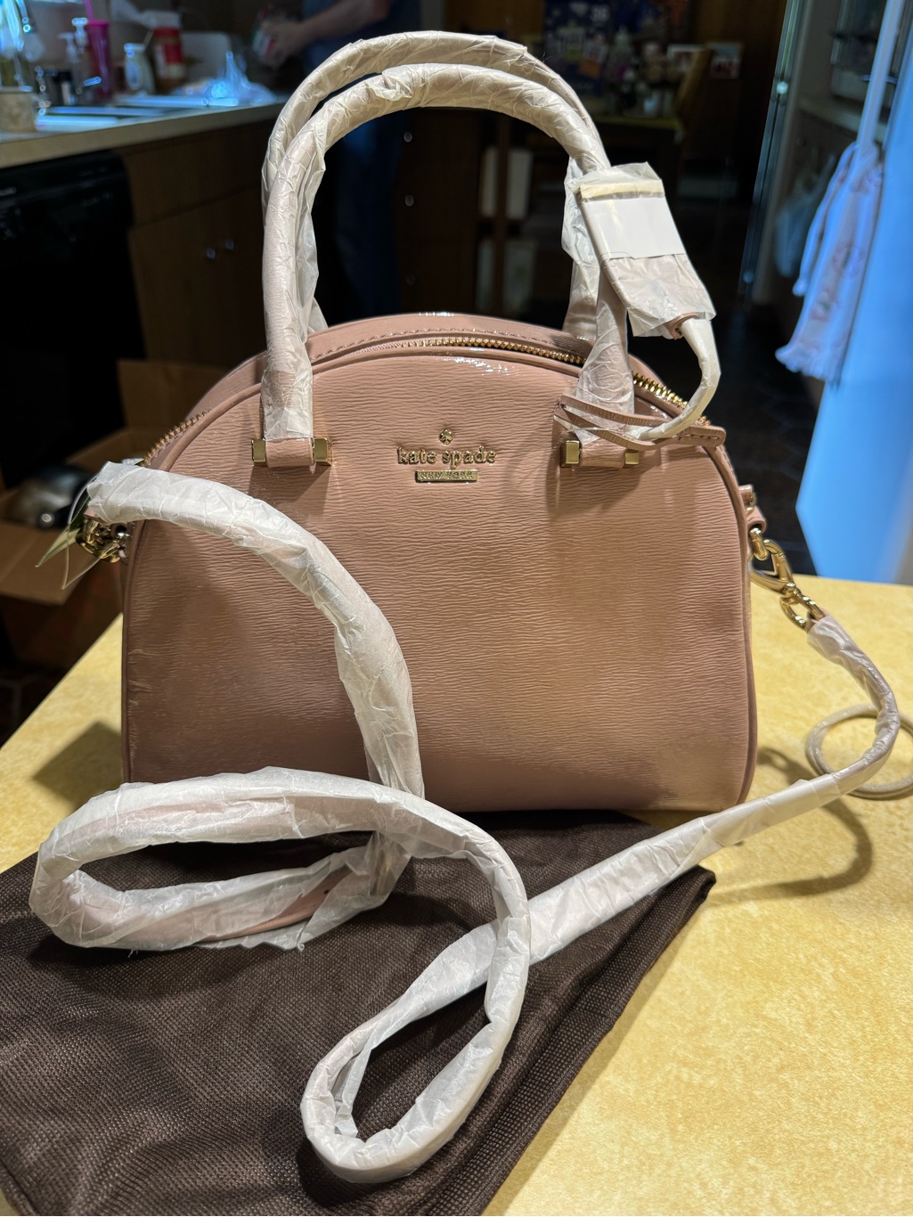Bnwt Kate Spade Blush Pink Dome Satchel With Gold Hardware